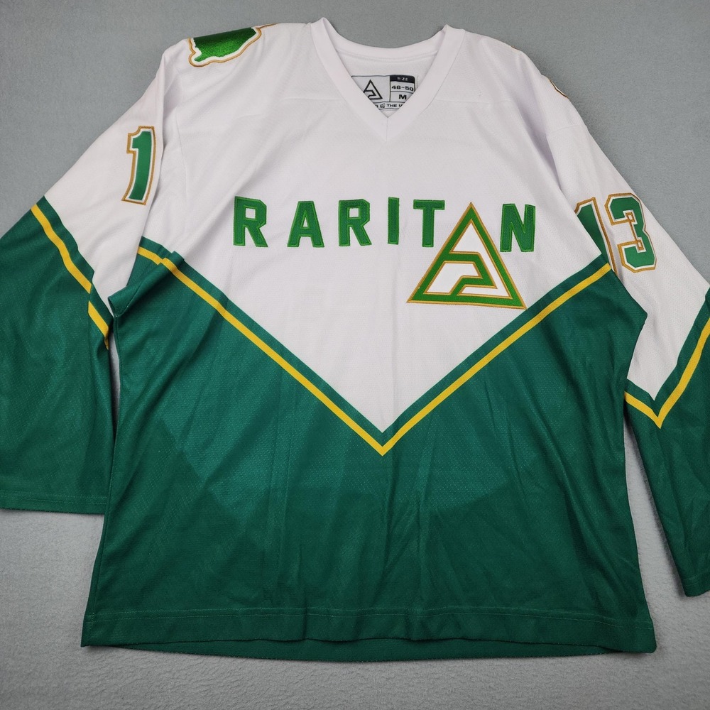 Raritan Hockey Jersey Mens Medium Green White Lutch 13 Shamrock Russia